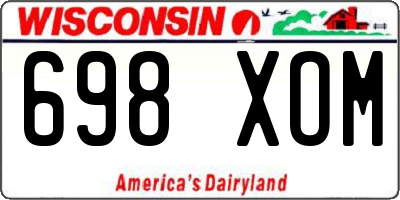 WI license plate 698XOM