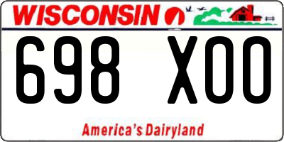 WI license plate 698XOO