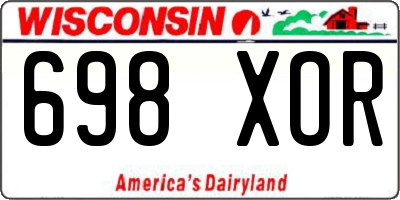 WI license plate 698XOR