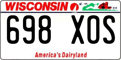 WI license plate 698XOS