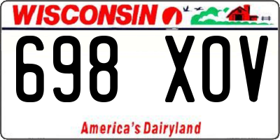 WI license plate 698XOV