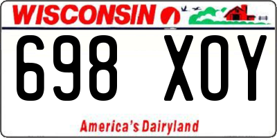 WI license plate 698XOY