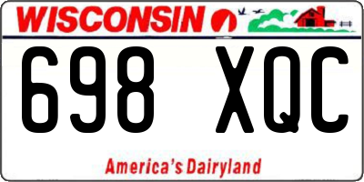 WI license plate 698XQC