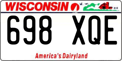 WI license plate 698XQE