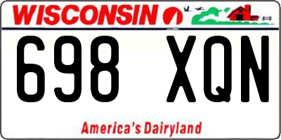 WI license plate 698XQN