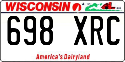 WI license plate 698XRC