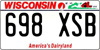 WI license plate 698XSB