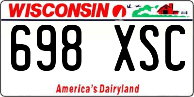 WI license plate 698XSC