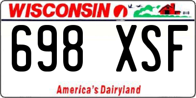 WI license plate 698XSF