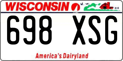 WI license plate 698XSG