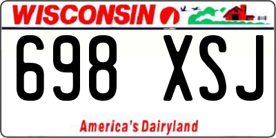 WI license plate 698XSJ