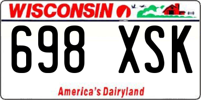 WI license plate 698XSK