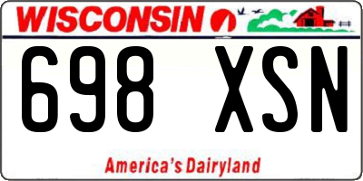 WI license plate 698XSN