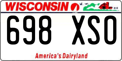 WI license plate 698XSO