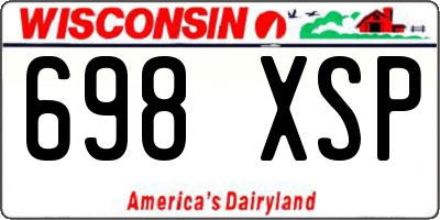 WI license plate 698XSP