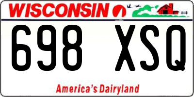 WI license plate 698XSQ