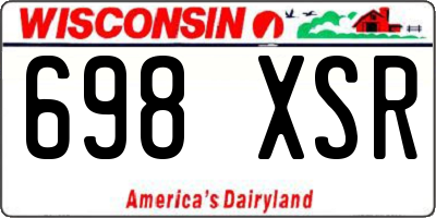 WI license plate 698XSR