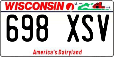 WI license plate 698XSV
