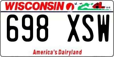 WI license plate 698XSW