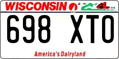 WI license plate 698XTO