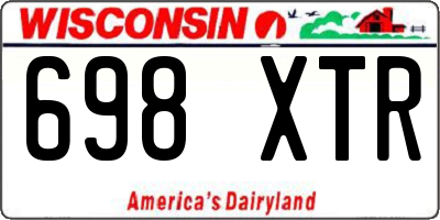 WI license plate 698XTR
