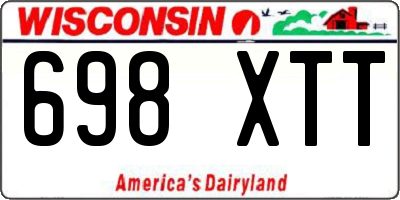 WI license plate 698XTT