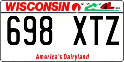 WI license plate 698XTZ