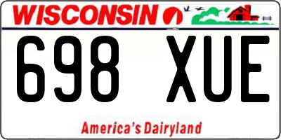 WI license plate 698XUE