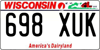 WI license plate 698XUK