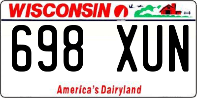 WI license plate 698XUN