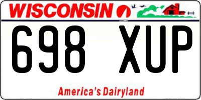 WI license plate 698XUP