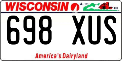 WI license plate 698XUS