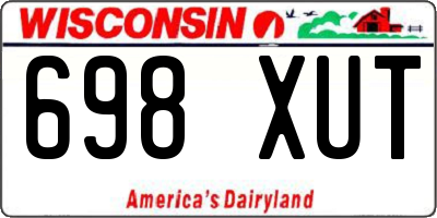 WI license plate 698XUT