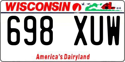 WI license plate 698XUW
