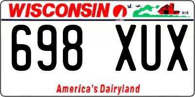 WI license plate 698XUX