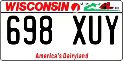 WI license plate 698XUY
