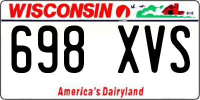 WI license plate 698XVS