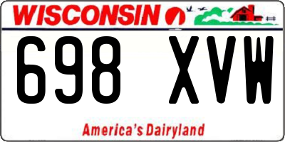 WI license plate 698XVW