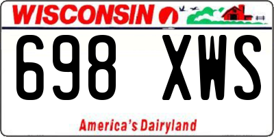 WI license plate 698XWS