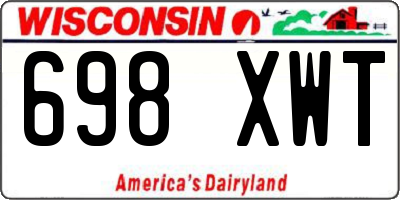 WI license plate 698XWT
