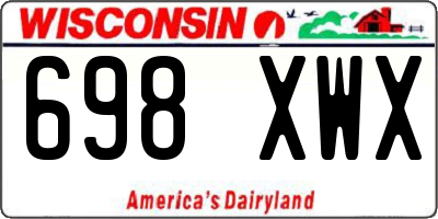 WI license plate 698XWX