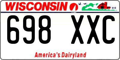 WI license plate 698XXC