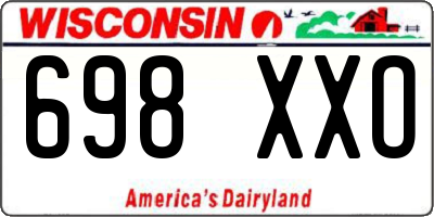 WI license plate 698XXO