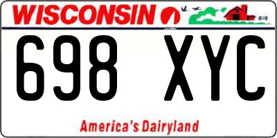 WI license plate 698XYC