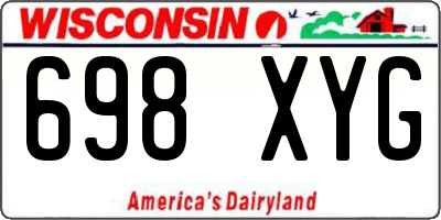 WI license plate 698XYG
