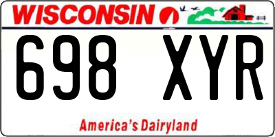 WI license plate 698XYR