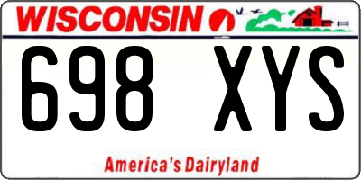 WI license plate 698XYS