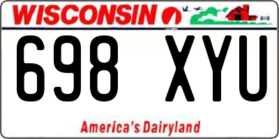 WI license plate 698XYU