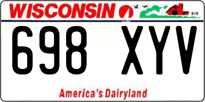 WI license plate 698XYV