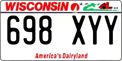 WI license plate 698XYY